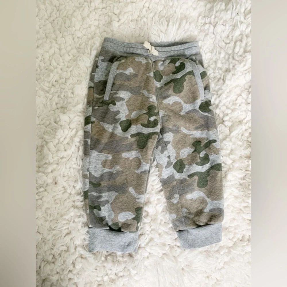 Baby Boys Old Navy Green Gray Camo Army Drawstring Jogger Sweatpants 18-24 M